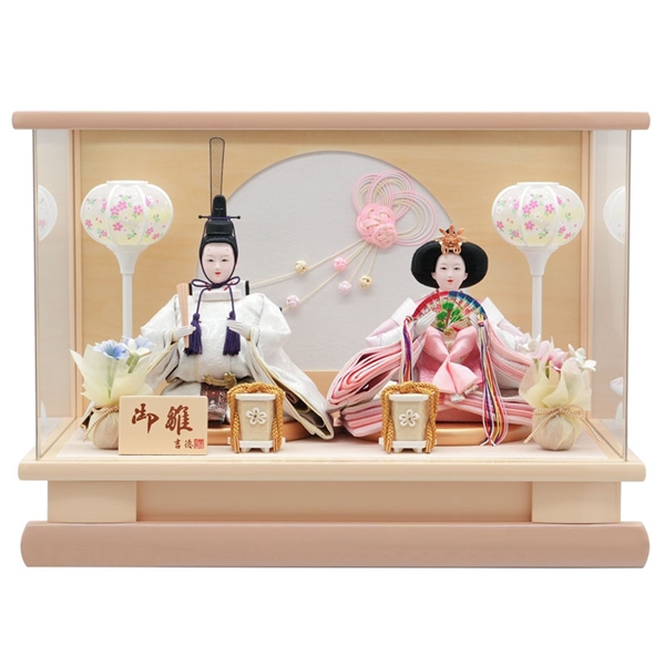 吉德 親王ケース飾り「白木目水引き」38547W 雛人形 【メーカー直送】 ナチュラル