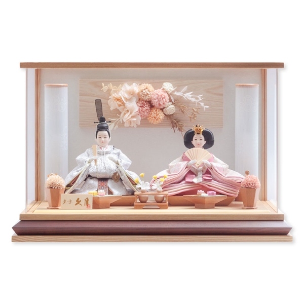 久月 親王ケース飾り「ナチュラルフラワーブーケ」 38103K 雛人形 ナチュラル