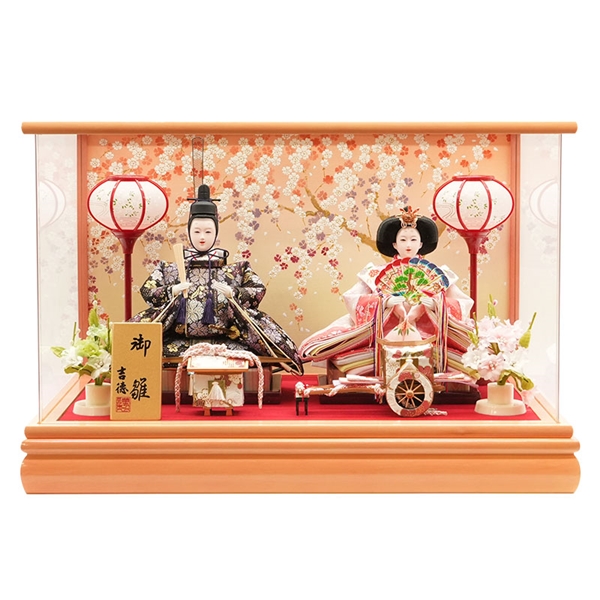 吉德 親王ケース飾り「桜爛漫」38573W 雛人形 【メーカー直送】 ピンク
