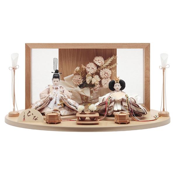 久月 親王飾り「木目額入り花束」33007K 雛人形 【メーカー直送】 ナチュラル