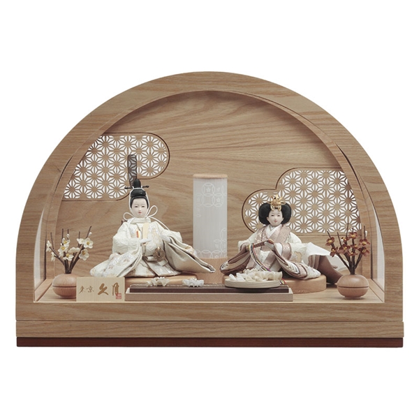 久月 親王ケース飾り「ナチュラル透彫雲絵巻」38109K 雛人形 【メーカー直送】 ナチュラル