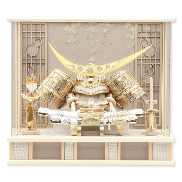 兜ケース飾り「瓢桜金牡丹伊達政宗」 56094M 五月人形 【メーカー直送】