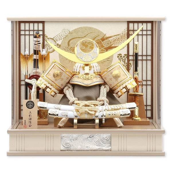 兜ケース飾り「月輪竜七宝上杉謙信」 56096M 五月人形 【メーカー直送】