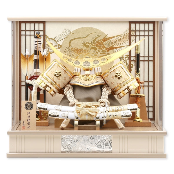 兜ケース飾り「月輪竜七宝伊達政宗」 56097M 五月人形 【メーカー直送】