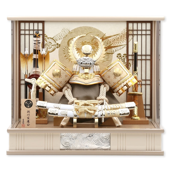 兜ケース飾り「月輪竜七宝徳川家康」 56098M 五月人形 【メーカー直送】