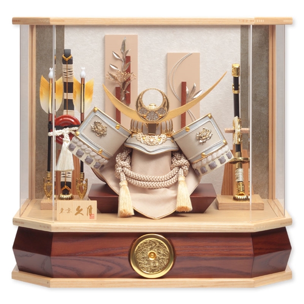 兜ケース飾り　「ナチュラル六角上杉」 56125K 五月人形 【メーカー直送】