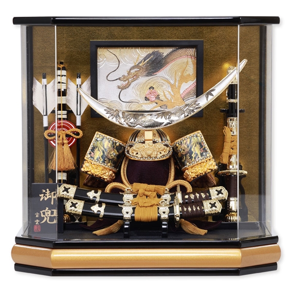 兜ケース飾り「彫金龍伊達政宗」 56795F 五月人形 【メーカー直送】