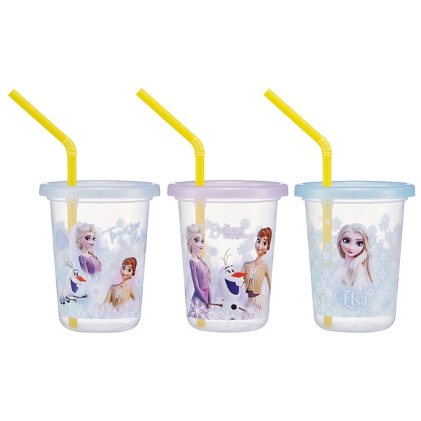 [230ml]ストロー付タンブラー 3個 アナと雪の女王 26年