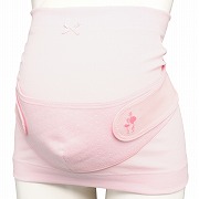 [妊娠中臨月まで]ムレにくいはじめてママの妊婦帯セット ピンク