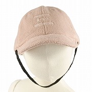 【SALE】[48～50cm]キャップ　フリース　刺繍入り　ピンク