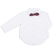 [ベビー]長袖シャツ　蝶ネクタイ付　ホワイト