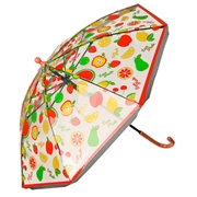 [35・40・45cm]フチまる傘ビニール　フルーツ　レッド