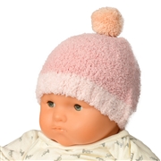 [42～44・44～46cm]ニット帽　とんがりモコモコ　ピンク