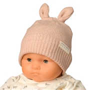 [42～44・44～46cm]ニット帽　アニマル耳付き　静電気防止糸　ピンク