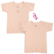 [ベビー]お着替え応援丸首シャツ２枚組　半袖　ピンク