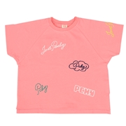 [キッズ]チェーン刺繍Ｔシャツ　ＰＣＨＹ ピンク