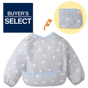 アンジェレッテ 長袖 お食事エプロン グレー ゾウ