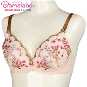 【SALE】シルエットキレイノンワイヤーブラ　花柄（授乳機能付）　ピンク