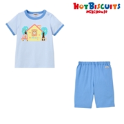 [ベビー] Tシャツ&6分丈パンツセット ストームブルー[ミキハウス　ホットビスケッツ]