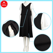 【SALE】[授乳口付き]半袖授乳Ｔシャツ付きセットアップ風ワンピース　ブラック