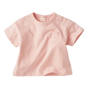 [ベビー]いつものＴシャツ　半袖　天竺素材　ピンク