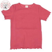 [キッズ]いつものＴシャツ　半袖　テレコ素材　ピンク