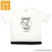 【SALE】[130~150cm]裾レイヤード半袖Ｔシャツ　ジュラシックパーク　オフホワイト