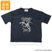 【SALE】[130~150cm]裾レイヤード半袖Ｔシャツ　ジュラシックパーク　ネイビー