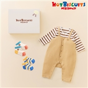 [ギフト] カバーオール＆ソックスセット【BOX付き】 ベージュ