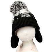 [50~54cm]ニット帽子タータンチェック ブラック