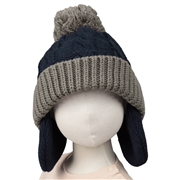 [50~54cm]ニット帽子無地 ネイビー