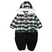 [ベビー]チェックジャンプスーツ　ブラック