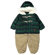 [ベビー]チェックジャンプスーツ　グリーン