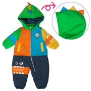 [ベビー]モンスター切替ジャンプスーツ　グリーン