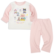 [キッズ]ニットキルトパジャマ　アンパンマン　ピンク