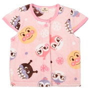 [キッズ]あったかフリース総柄ベスト　アンパンマン　ピンク