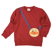 [キッズ]スウェットシャツ　ポシェット風　アンパンマン　レッド