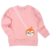 [キッズ]スウェットシャツ　ポシェット風　アンパンマン　ピンク