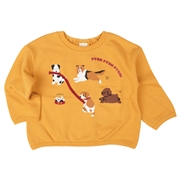 [ベビー]長袖　トレーナー　テープモチーフ　イエロー