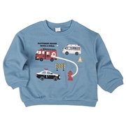 [キッズ]長袖　トレーナー　テープモチーフ　ブルー