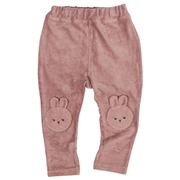 [ベビー]１０分丈　パンツ　ひざモチーフ　ピンク