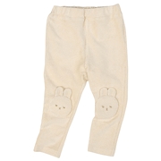 [ベビー]１０分丈　パンツ　ひざモチーフ　アイボリー