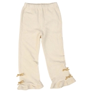 [キッズ]１０分丈　パンツ　裾フリル　アイボリー