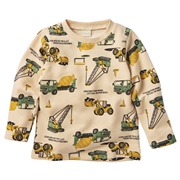[キッズ]長袖　トレーナー　総柄　ベージュ