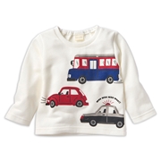 [ベビー]長袖　トレーナー　パネル　アイボリー