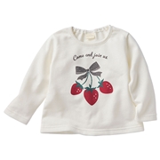 [ベビー]長袖　トレーナー　パネル　アイボリー