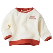 [ベビー]長袖　トレーナー　ワンポイント刺しゅう　アイボリー