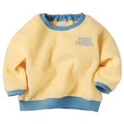 [ベビー]長袖　トレーナー　ワンポイント刺しゅう　イエロー