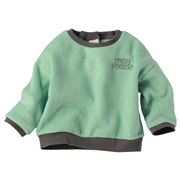 [ベビー]長袖　トレーナー　ワンポイント刺しゅう　グリーン