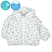 [ベビー]中綿ジャケット総柄　ホワイト